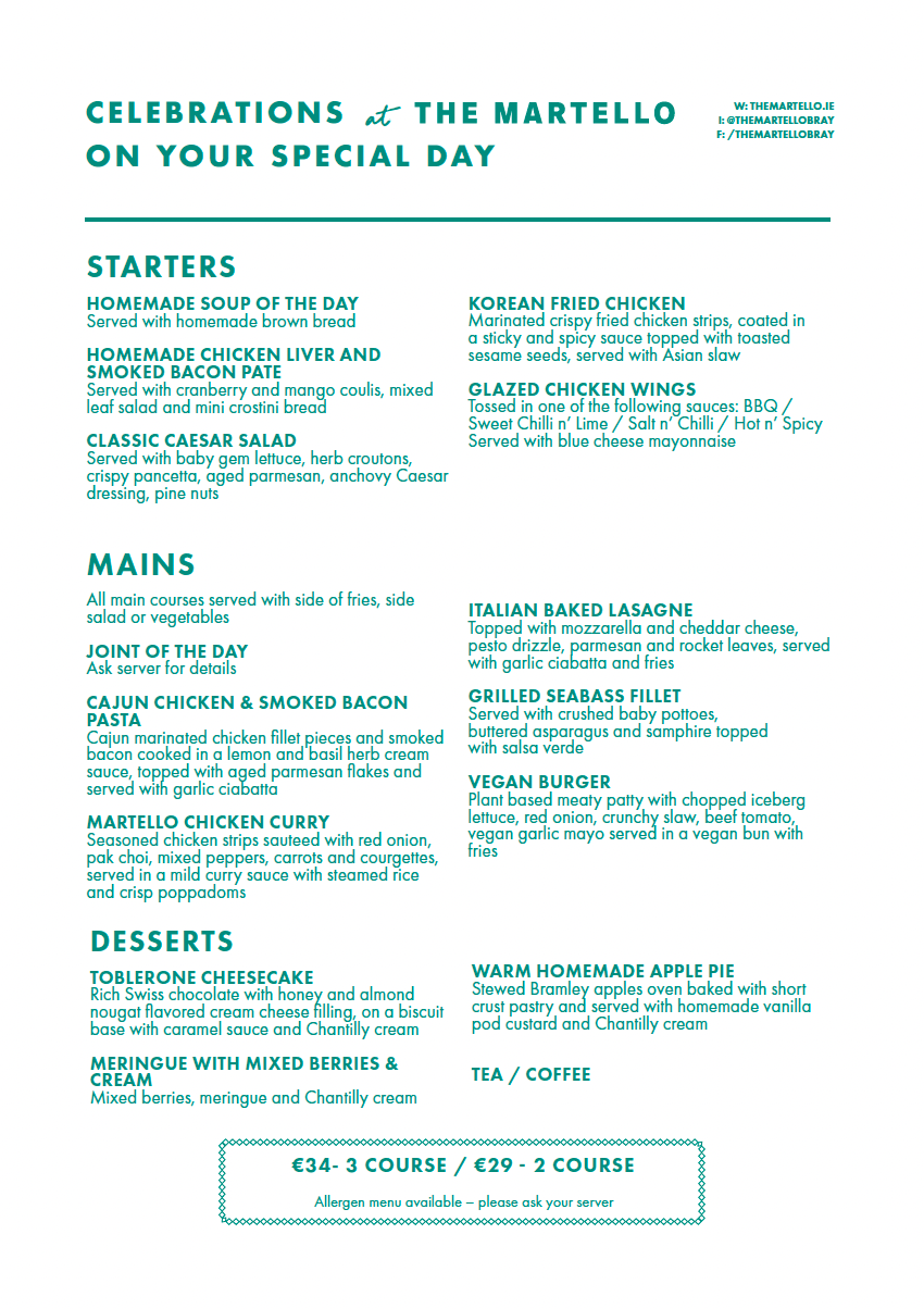 communion confirmation set menu jan 2026